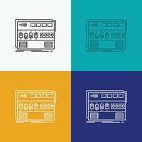 Audio. mastering. module. rackmount. sound Icon Over Various Background. Line style design. designed for web and app. Eps 10 vector illustration