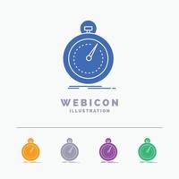 Done. fast. optimization. speed. sport 5 Color Glyph Web Icon Template isolated on white. Vector illustration