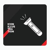 Red and Black Creative presentation Background for torch. light. flash. camping. hiking Glyph Icon vector