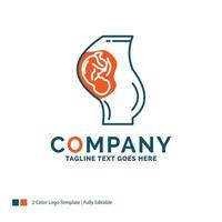 pregnancy. pregnant. baby. obstetrics. Mother Logo Design. Blue and Orange Brand Name Design. Place for Tagline. Business Logo template. vector