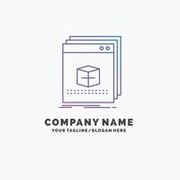 software. App. application. file. program Purple Business Logo Template. Place for Tagline vector