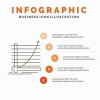 Arrow. chart. curve. experience. goal Infographics Template for Website and Presentation. Line Gray icon with Orange infographic style vector illustration