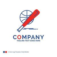 Company Name Logo Design For baseball. basket. ball. game. fun. Blue and red Brand Name Design with place for Tagline. Abstract Creative Logo template for Small and Large Business. vector