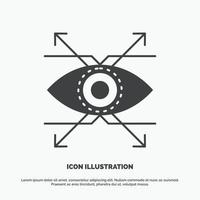 Business. eye. look. vision Icon. glyph vector gray symbol for UI and UX. website or mobile application