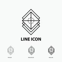 Arrange. design. layers. stack. layer Icon in Thin. Regular and Bold Line Style. Vector illustration