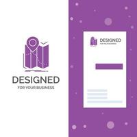 Business Logo for gps. location. map. navigation. route. Vertical Purple Business .Visiting Card template. Creative background vector illustration