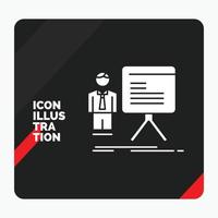 Red and Black Creative presentation Background for presentation. businessman. chart. graph. progress Glyph Icon vector