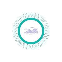 Mountain. hill. landscape. nature. evening Glyph Icon. Vector isolated illustration