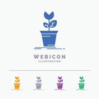 adventure. game. mario. obstacle. plant 5 Color Glyph Web Icon Template isolated on white. Vector illustration