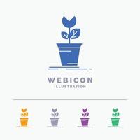 adventure. game. mario. obstacle. plant 5 Color Glyph Web Icon Template isolated on white. Vector illustration