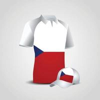 diseño de vector de camiseta y gorra deportiva de república checa