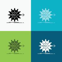 performance. progress. work. setting. gear Icon Over Various Background. glyph style design. designed for web and app. Eps 10 vector illustration