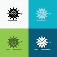 performance. progress. work. setting. gear Icon Over Various Background. glyph style design. designed for web and app. Eps 10 vector illustration