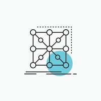 Data. framework. App. cluster. complex Line Icon vector