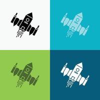 spacecraft. spaceship. ship. space. alien Icon Over Various Background. glyph style design. designed for web and app. Eps 10 vector illustration