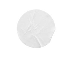 Blank white round paper sticker label isolated on white background with clipping path photo