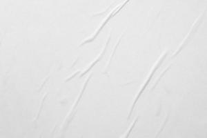 Blank white crumpled and creased paper poster texture background photo