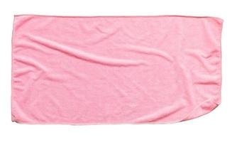 Pink beach towel isolated white background photo