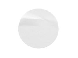 Blank white round paper sticker label isolated on white background with clipping path photo