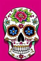 Dia de los muertos traditional calavera sugar skull decorated with flowers the day of the dead illustration photo