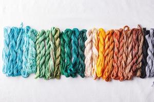 Colorful pattern background from embroidery thread photo