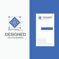 Business Logo for Architecture. cluster. grid. model. preparation. Vertical Blue Business .Visiting Card template. vector