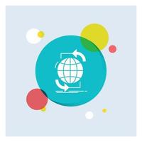 Connectivity. global. internet. network. web White Glyph Icon colorful Circle Background vector
