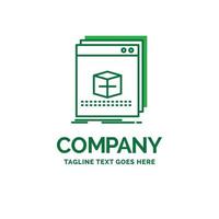 software. App. application. file. program Flat Business Logo template. Creative Green Brand Name Design. vector