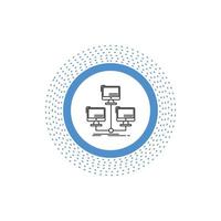 database. distributed. connection. network. computer Line Icon. Vector isolated illustration