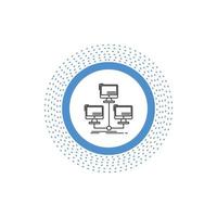 database. distributed. connection. network. computer Line Icon. Vector isolated illustration