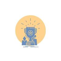 Achievement. award. cup. prize. trophy Glyph Icon. vector