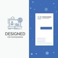 Business Logo for webinar. forum. online. seminar. website. Vertical Blue Business .Visiting Card template vector