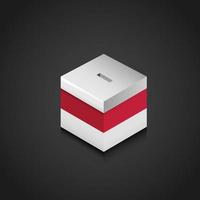 Indonesia Flag Printed on Vote Box vector