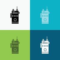 walkie. talkie. communication. radio. camping Icon Over Various Background. glyph style design. designed for web and app. Eps 10 vector illustration