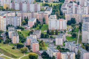 aerial panoramic view of the residential area of high-rise buildings photo