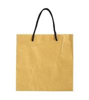 recycle brown paper bag isolated on white with clipping path photo