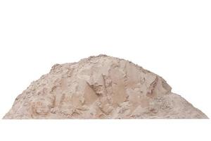 Pile of sand in construction site isolated on white background included clipping path. photo