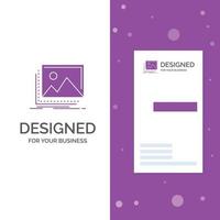 Business Logo for gallery. image. landscape. nature. photo. Vertical Purple Business .Visiting Card template. Creative background vector illustration