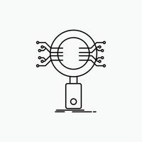 Analysis. Search. information. research. Security Line Icon. Vector isolated illustration