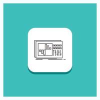 Round Button for control. equalizer. equalization. sound. studio Line icon Turquoise Background vector