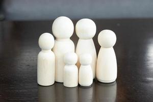 wooden figures of family members, Family relationship symbol, happy family photo