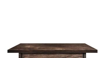 vintage wooden tabletop isolated on white background with clipping path for work. used for display or montage your products design photo