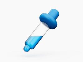 3d Color picker or dropper isolated background. Pipette icon. Medicine dropper. Trendy and modern 3d illustration photo