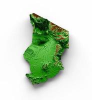 Chad Topographic Map 3d realistic map Color 3d illustration photo