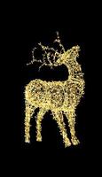 Christmas deer from light bulbs on black isolated background. Christmas, New Year. Copy space photo