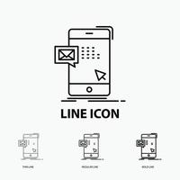 bulk. dialog. instant. mail. message Icon in Thin. Regular and Bold Line Style. Vector illustration