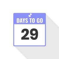 29 Days Left Countdown sales icon. 29 days left to go Promotional banner vector