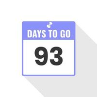 93 Days Left Countdown sales icon. 93 days left to go Promotional banner vector