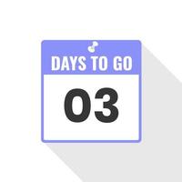 3 Days Left Countdown sales icon. 3 days left to go Promotional banner vector