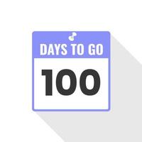 Quedan 100 días icono de ventas de cuenta regresiva. Quedan 100 días para el banner promocional. vector